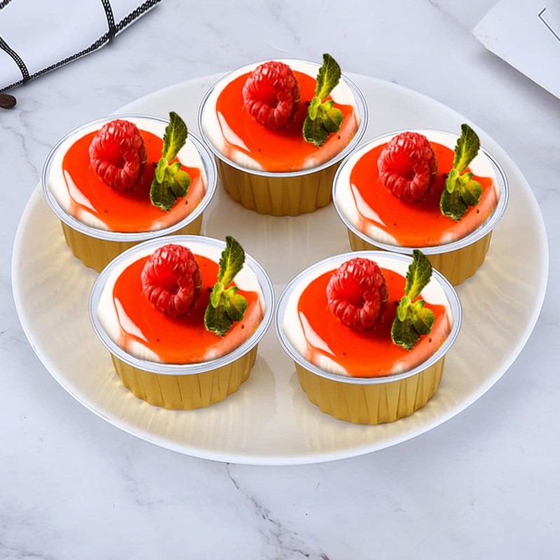 50 Set Disposable Cupcake Wrappers Cupcake Muffin Liners with Lids,