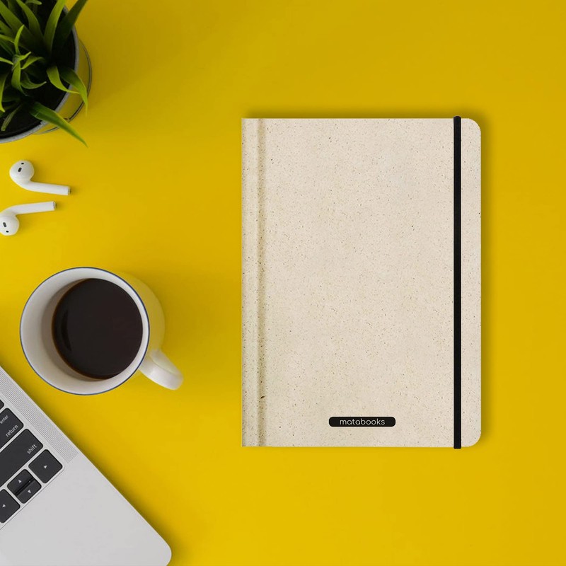 Matabooks, Sustainable and Vegan Notebooks A5 Made of Sweetgrass Paper,