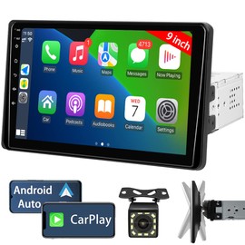 Naifay 9 Inch Car Stereo Single Din Radio with Apple Carplay & Android Auto, Single Din Touchscreen Car Stereo with Bluetooth Car Audio Receivers,Backup Camera,Mirror Link,FM/USB/TF/AUX/Subwoofer