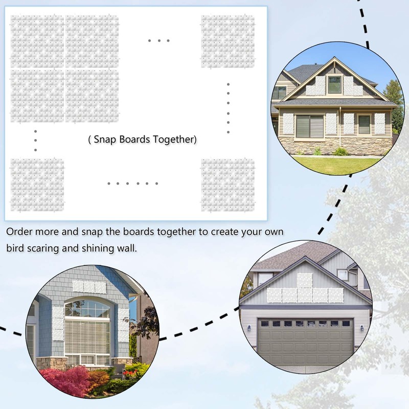 Neokisa Reflective Bird Scare Discs Board, Three Boards with 300PCS,