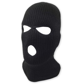 Mens Black Knit Thermal Face Ski Mask