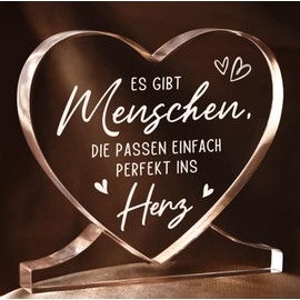 Best Friend Gifts, Girlfriend Birthday Gift - Heart Acrylic Decoration, Romantic and Friendly Gifts for Women and Colleagues