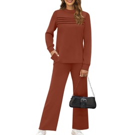 Fall Outfits for Women 2025 Two Piece Lounge Sets Halloween Holiday Two Piece Vacation Outfits Matching Set Clothing Business Casual Cozy Athletic Winter Conjuntos De 2 Piezas Para Mujer Caramel M