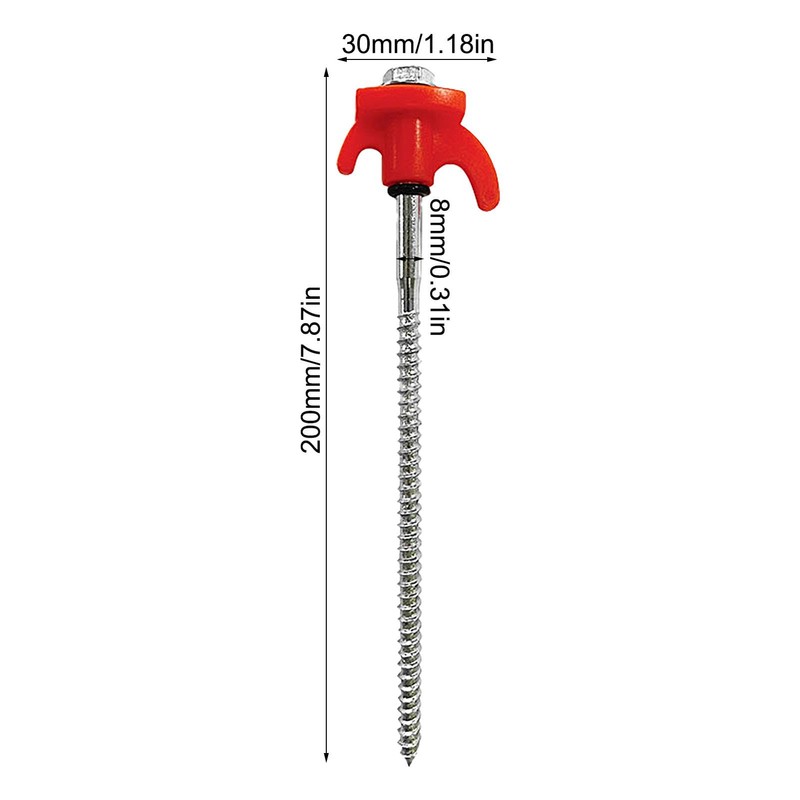 Tent Stakes, Camping Lawn Stakes, Screw Thread Canopy Stakes, 7.9