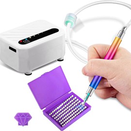 Electric Diamond Art Painting Pen, Vacuum Diamond Painting Pen Set with Storage Tray, Accessories for Setting AB Stones Without Wax, Rechargeable Diamond Pen, Quiet and Long-Lasting