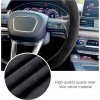 Carodi High Quality Suede Steering Wheel Cover Black Red Luxury