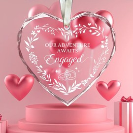 Vorruil Engagement Gifts for Couples, Engaged Christmas Ornament 2024, Engagement Ornament Gift for Her, Heart Engagement Gift, Just Engaged Gifts for Couples