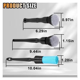 3PCS Car Detailing Brush Set, Auto Detail Brushes Car Interior Cleaning Tool Kit, No Scratch for Cleaning Interior Exterior Dashboard, Air Vent Bay Emblems Seat Wheels, Engine, Wheel Nut (Soft Hair)