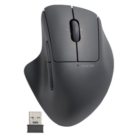 Elecom M-SH30DBSKBK Wireless Mouse, SHELLPHA Wireless Mouse, 2.4 GHz, Silent, Antibacterial, 5 Buttons + Tilt Wheel, Black