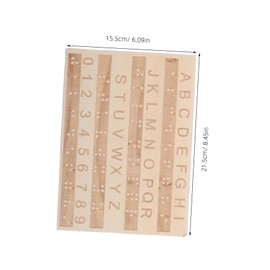 Kisangel 2pcs Braille Alphabet Tracing Board Tactile Learning Tool for Blind Education Wooden Raised Dot for Enhanced Comprehension and Teacher Interaction