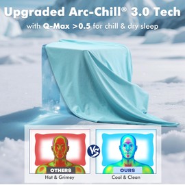 Elegear Cooling Pillow Cases for Hot Sleepers, Clean Fabric Silver Infused Cooling Pillowcase Q-Max>0.5, Soft Pillow Cases for Hair & Skin, Zipper Pillow Cases Set of 2 Blue (Standard, 20'' x 60'')