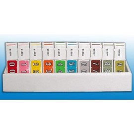 Tabbies Barkley NBKM Compatible 91600 Series Numeric Label Kit, 1 Roll Each #0-9", 1”H x 1-1/2”W – Label Size, 500 Labels Per Roll, 10 Rolls Per Kit (31600)