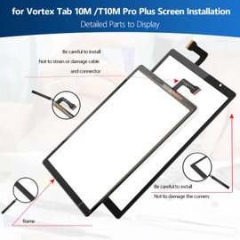 HBIHGHHONG 10.1 inches for Vortex Tab T10M Pro Plus Front Glass Touch Screen Replacement for Vortex Tab T10M Pro Plus Display Touch Screen Digitizer Assembly with Repair Tools (Black)