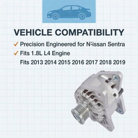 Enocos 11673 Alternator 110 AMP 12V Compatible with 2013 2014 2015 2016 2017 2018 2019 N'-issan Sentra 1.8L L4 6-Groove Clutch Pulley, Replace# 23100-3SH2B FG12T039 Alternator