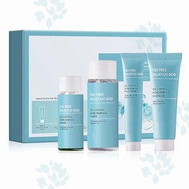 Grospe Set De Cuidado De La Piel Para Mujer, Kit De Cuidado De La Piel Con Aceite De rbol De T, Set De Regalo De 4 Piezas Con Limpiador, Tnico, Suero 