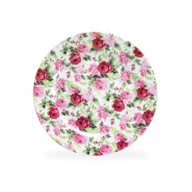 Grace Teaware 8" Summer Rose Chintz Fine Porcelain Dessert Plate Set of 4 - 1 Set of 4 Plates