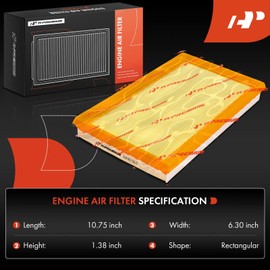 A-Premium Engine Air Filter Compatible with Nissan Maxima 1985-1988, 200SX 1984-1988, 300ZX, Multi, Pulsar NX, Stanza & Subaru Brat, DL, GL, GL-10, Loyale, RX, XT & Nissan 810, 200SX, 280Z