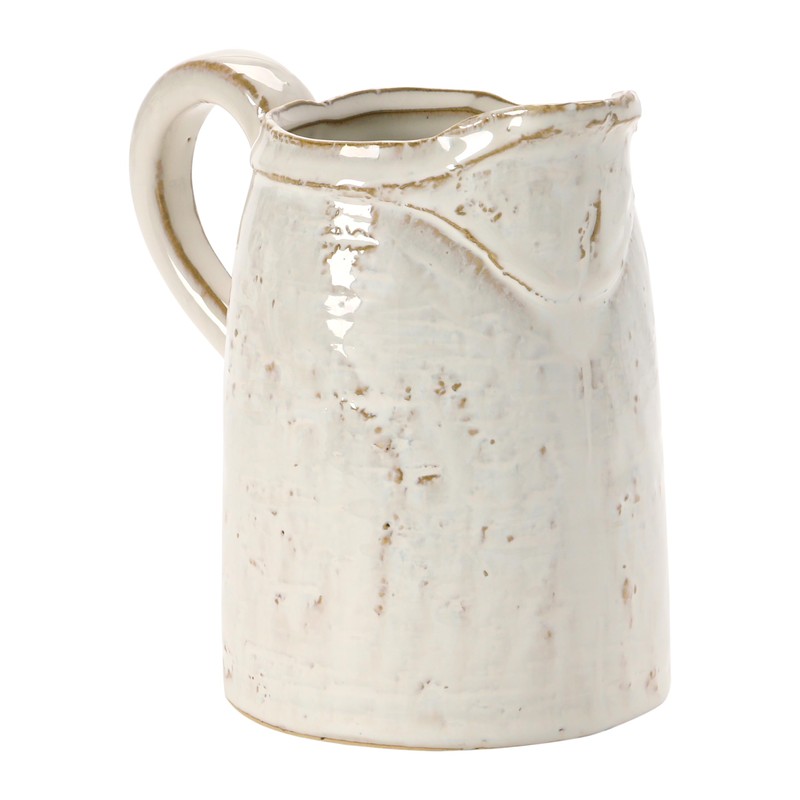 28 oz. Stoneware Pitcher, Reactive Glaze, White (Each One Will
