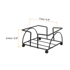 sourcing map 1Pcs Vintage Coaster Holder Black Metal Coaster Holders for 4 Inch Round and Square Coasters, Hold 6 Coasters.