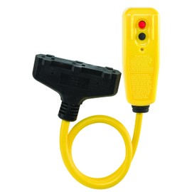 Tower Manufacturing 30434008 Auto-Reset 15 AMP Right Angle GFCI Triple Tap Cord, 2 Feet, Yellow