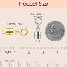 Mabor 4Pcs Magnetic Necklace Clasps Magnetic Necklace Fasteners Jewellery Bracelet Clasps and Closures Magnetic Jewelry Connector for Necklaces Jewelry Making Accessories