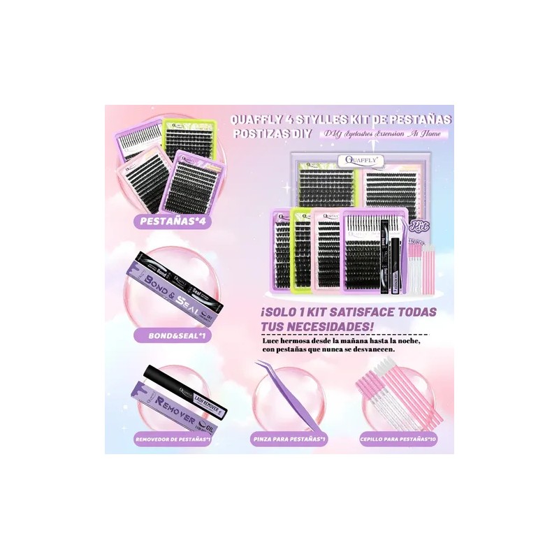 Kit De Extensión De Pestañas De 4 Cajas, 832 Pcs