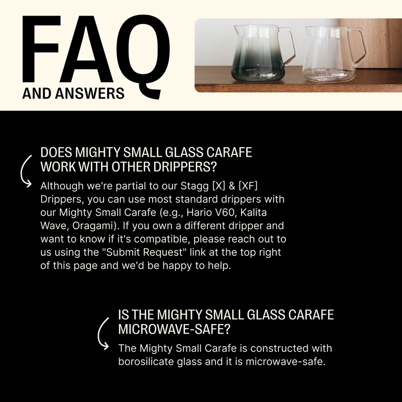 Fellow Mighty Small Glass Carafe - Manual Pour Over Coffee