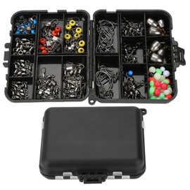 160pcs Fishing Accessories Kit Jig Hooks Swivel Bead with Tackle Box Kit