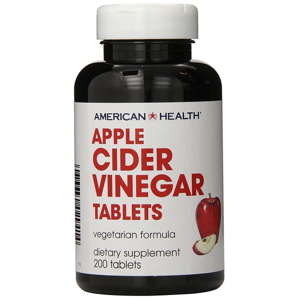 American Health Apple Cider Vinegar Tablet - 200 per pack - 6 packs per case.