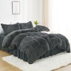 annadaif Plush Grey Duvet Cover Queen, Fluffy Soft Faux Fur