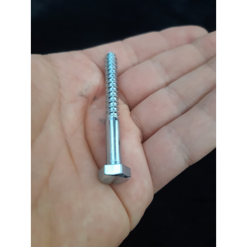 Coach Wood Screws Hex Head Width 13mm Zinc Plated Steel