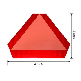 5Pcs Slow Moving Vehicle Sign Stickers, 5 Inch x 6 Inch Reflective Safety Triangle Signs Decal Reflective Slow Moving Vehicle Triangle Sticker, Adhesive Reflector Sticker SMV Sign for golf Cart Tra
