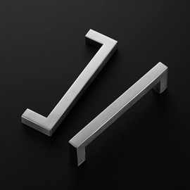 Ravinte Square Cabinet Pulls 5 Inch Kitchen Cabinet Handles Brushed Nickel Modern Hardware for Kitchen Cabinets 10 Pack with Drill Mounting Template