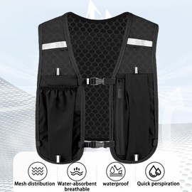 Hydration Vest Running Women, Men's Lightweight Runners Backpacks, Running Vest with Water Bladder, Adjustable Chest Straps, for Marathon Trail Running Cycling Hiking Climbing