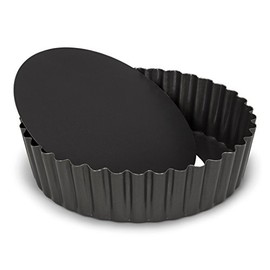 Patisse Quicheform mit losem Boden Ø 15,2cm x 5,6cm Stahl - grau - Tortenform mit Hebeboden - antihaftbeschichtete Quiche Backform für quiche,tarte,pie