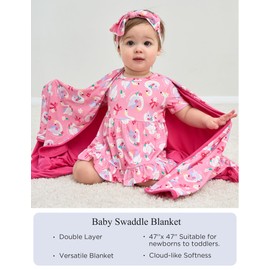 EASWEET Baby Blanket, Soft Stretchy Quilt for Newborn Baby and Toddler, Nursery Blanket for Boys and Girls, Viscose Derived from Bamboo, 47''x 47'', Alpaca, One Size