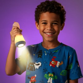 ShaArkMango Flashlight with Night Light for Kids Rechargeable LED Dimmable Night Light Toddler Bed Room Playing in Dark Handheld Emergency Flashlight for Camping Essential Hallway Walking Nighttime