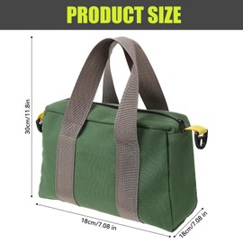 12 Inch Canvas Tool Bag Wide Mouth Tool Bag Heavy Duty Large Capacity Handbag Tool Storage Bag Power Tool Organizer Pouch for Electricians Canvas Tool Pouch Tote Bag for Storage Wrenches Pliers Tools