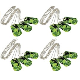HAPPY DEALS ~ Camouflage Dog Tags for Kids | Pack of 12 | Toy Army Party Favors