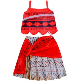 Disfraz de princesa de aventura para niñas pequeñas,Conjunto de falda de dos piezas para niñas, disfraz de princesa de Halloween (Rojo, 130)