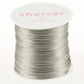 1mm String x 100m, Nylon Cord, Available in 26 Colours, Bracelet Making, Other Crafts (GREY)
