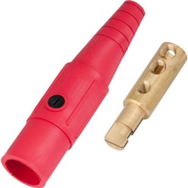 Marinco CLS2MB-C CLS Cam Type, Series 16 Inline, Single Pin Connector, 400 Amp, 600 Volt, 6 - #2 AWG, Male - Red (C)