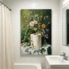 Funny Floral Toilet Paper Canvas Farmhouse Bathroom Framed Ready To
