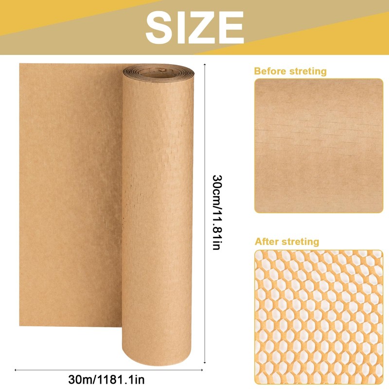 TEUYOE Honeycomb Paper Roll, Packaging Material, Bubble Wrap Alternative for