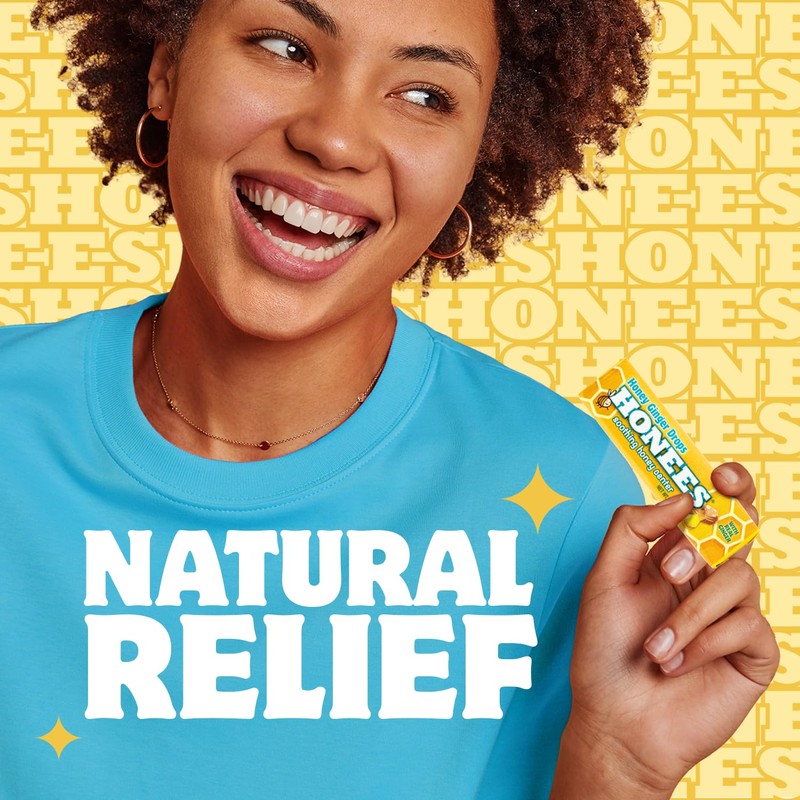 Honees Filled Honey Ginger Drops, Natural Cough Drops- Pure Ginger