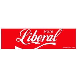 EvolveFISH Vote Liberal Bumper Sticker - [11" x 3"]