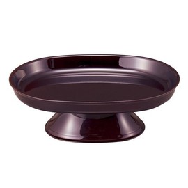 Altarya Takita Shoten Oval-Type Offering Stand (Offering Plate for Obon), Tame Painted, 6 Size (1 Piece), Plate Width 7.1 inches (18 cm) x Plate Depth 5.0 inches (12.7 cm), Obon Supplies, Shinbon Hatsubon Offering Plate, Takita Shoten Issued Certificate 