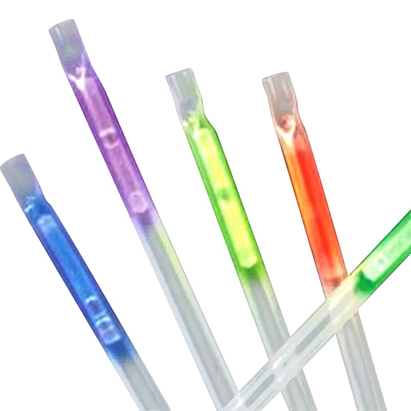 50Pcs 2 in 1 Glowing Straws Sticks Glowing in the