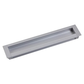 Gedotec Alina Shell Handle Chrome Silver Matt Inlet Handle Square Sliding Door Handle Metal Furniture Handle Recessed in Wood Handle 138 x 69 mm 1 Piece Large Handle Shell for Furniture and Room Doors