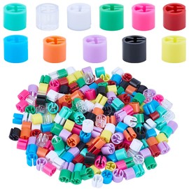 CRASPIRE 220Pcs 11 Colors Yellow Hanger Markers Clothes Size Hanger Tags Black Red Colorful Small Column Plastic Garment Code Organizer Clips for Wire Hangers Clothing Pants Number Hangers Accessories